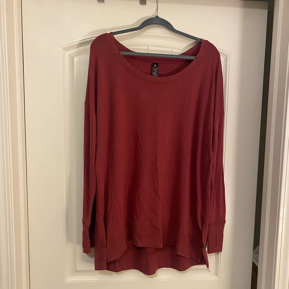 Yogalicious Long Sleeve Mauve Top Size 1X Super soft!